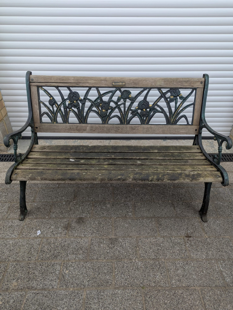 Cast iron ended garden bench