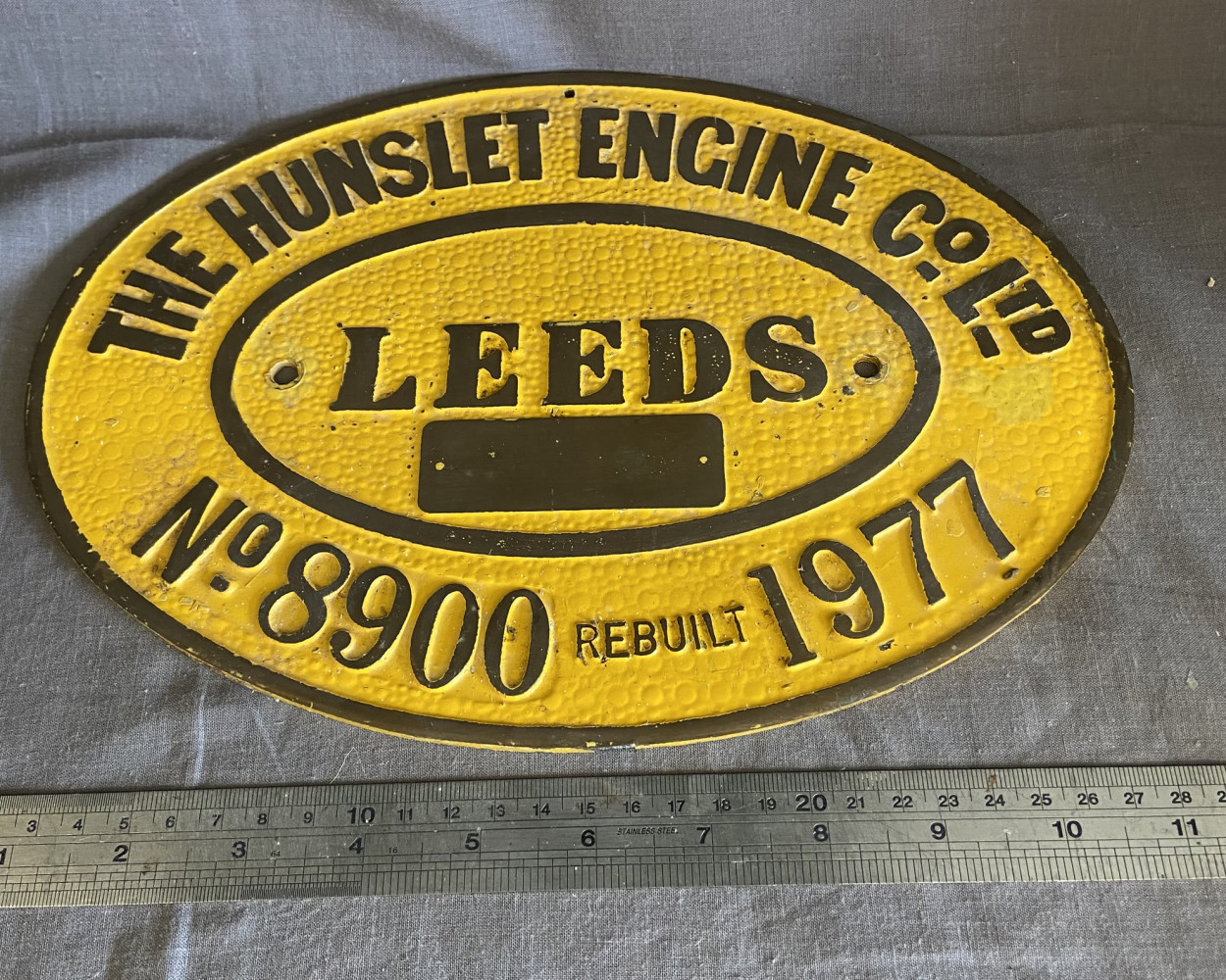 Original brass train plaque