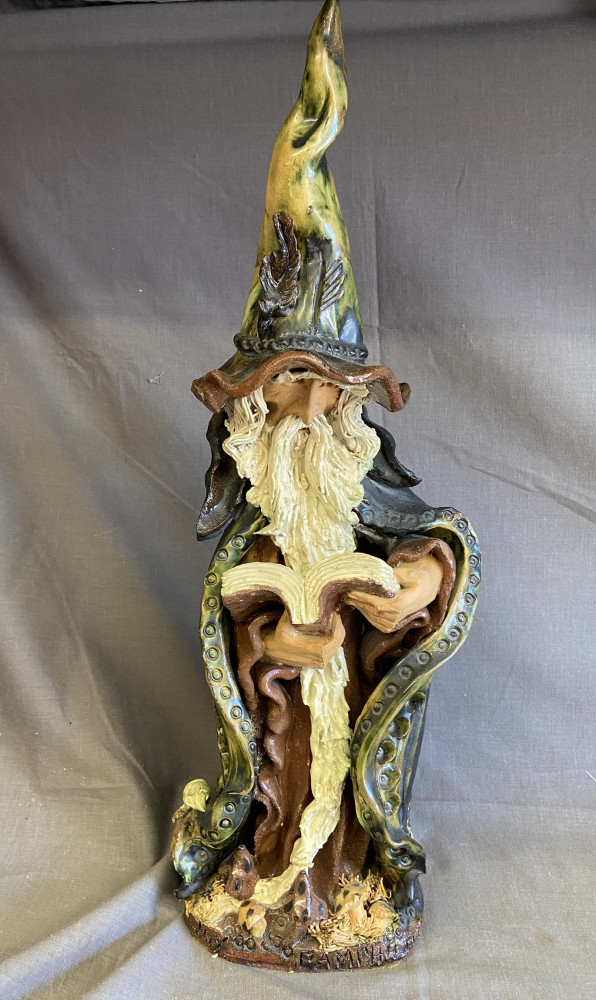 Large Signed Wizard by Joy Pamphilon, 47cms tall