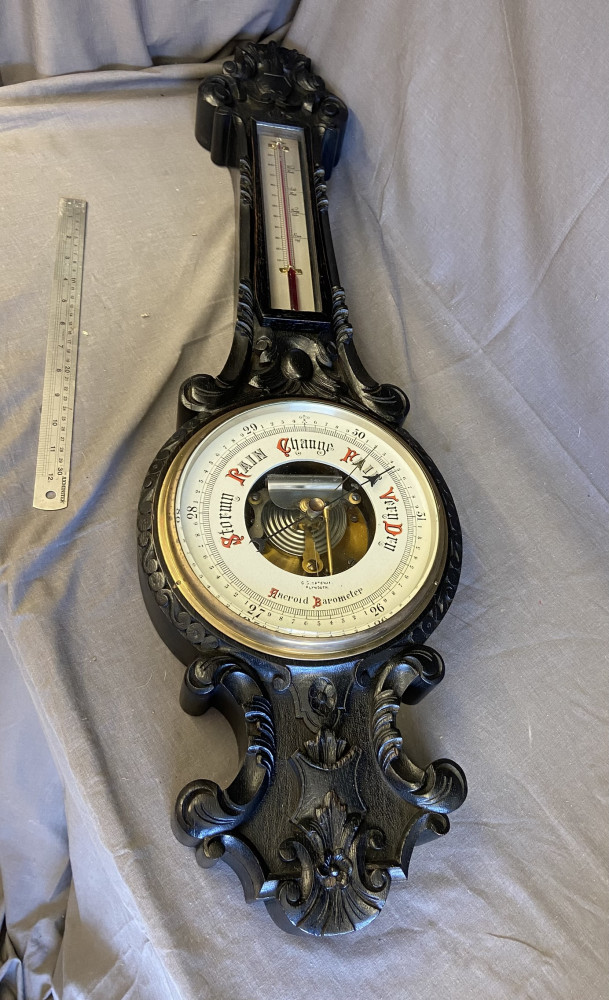 Large Solid wood Barometer all works as should 85cms long
