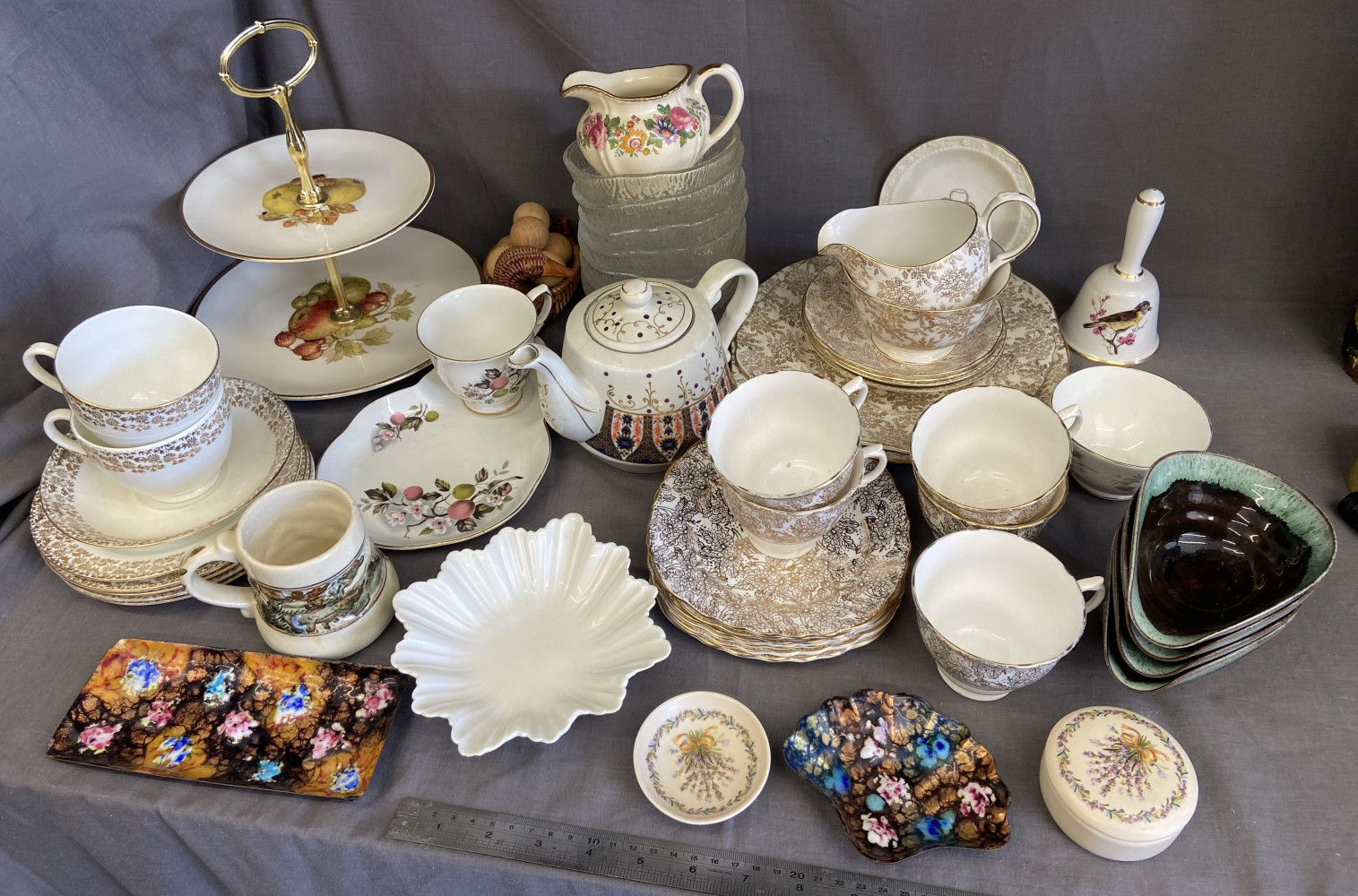 Mixed china and glass