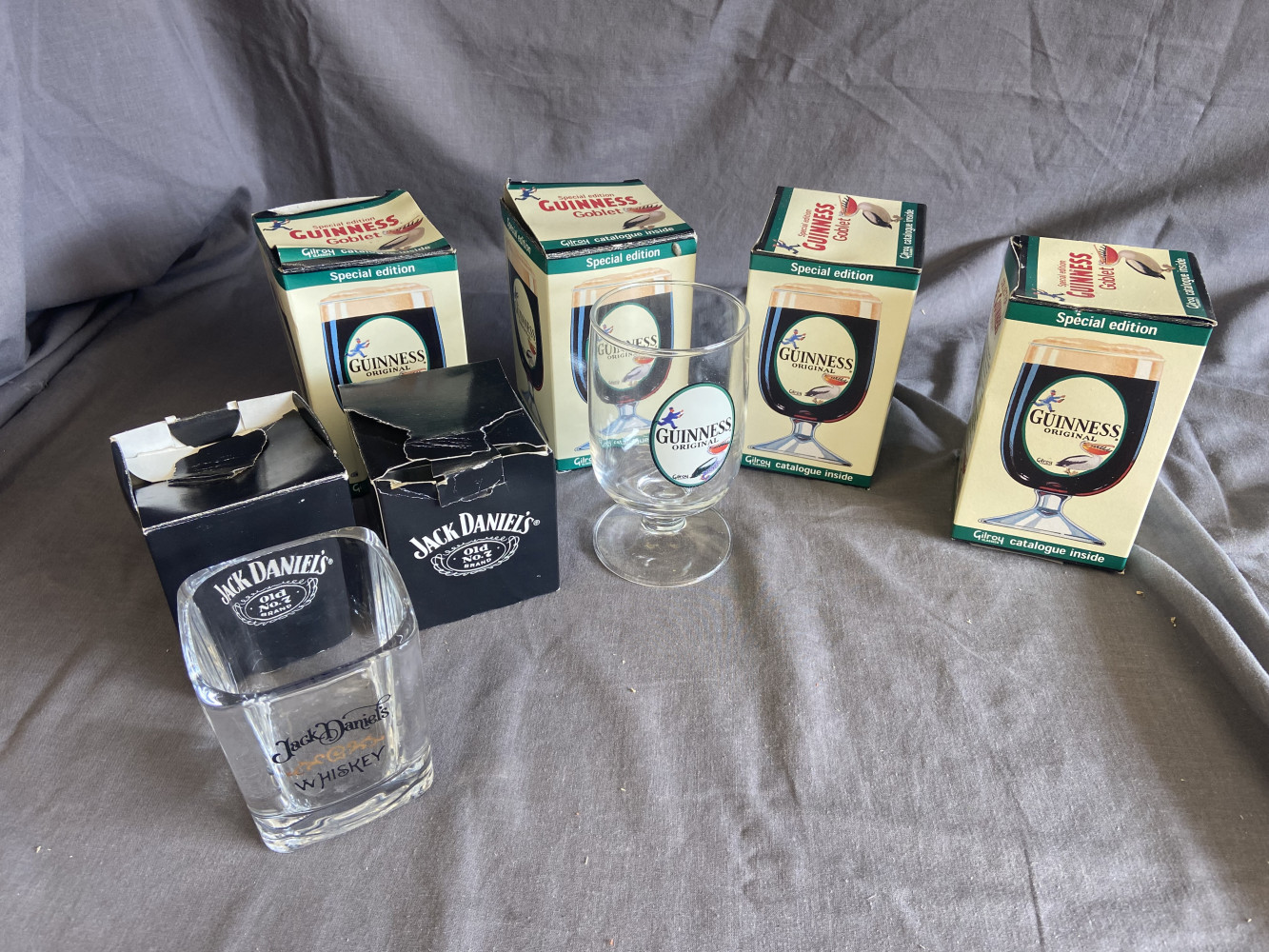 4 Collectable Guinness Glasses and 2 Jack Daniel’s Tumblers