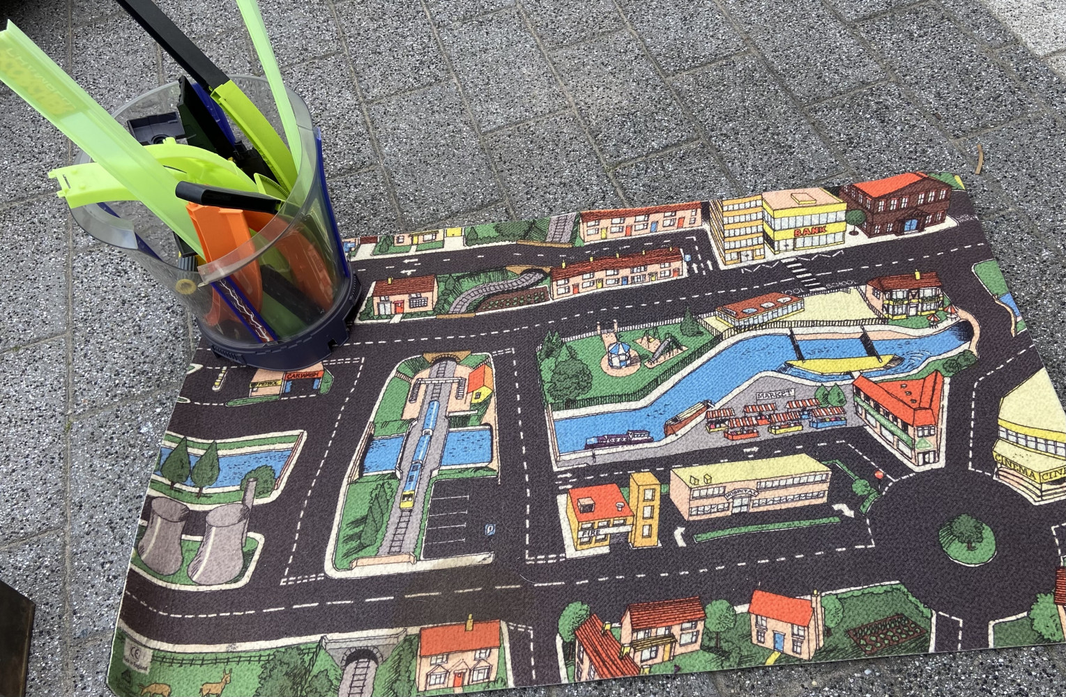 Car mat and hotwheels track