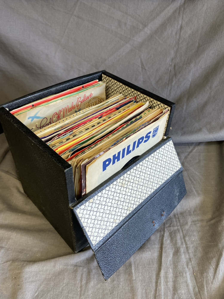 Box full of 7 inch records