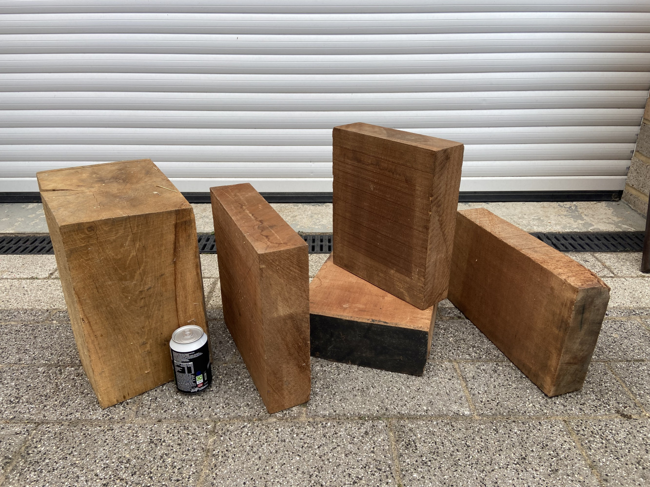 5 large wood turning blanks 4 mahogany and one large chunk of oak