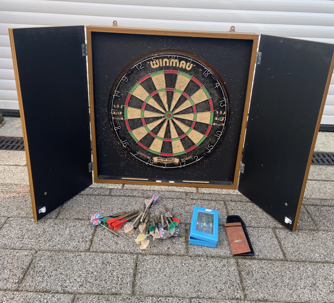 Dart board and darts