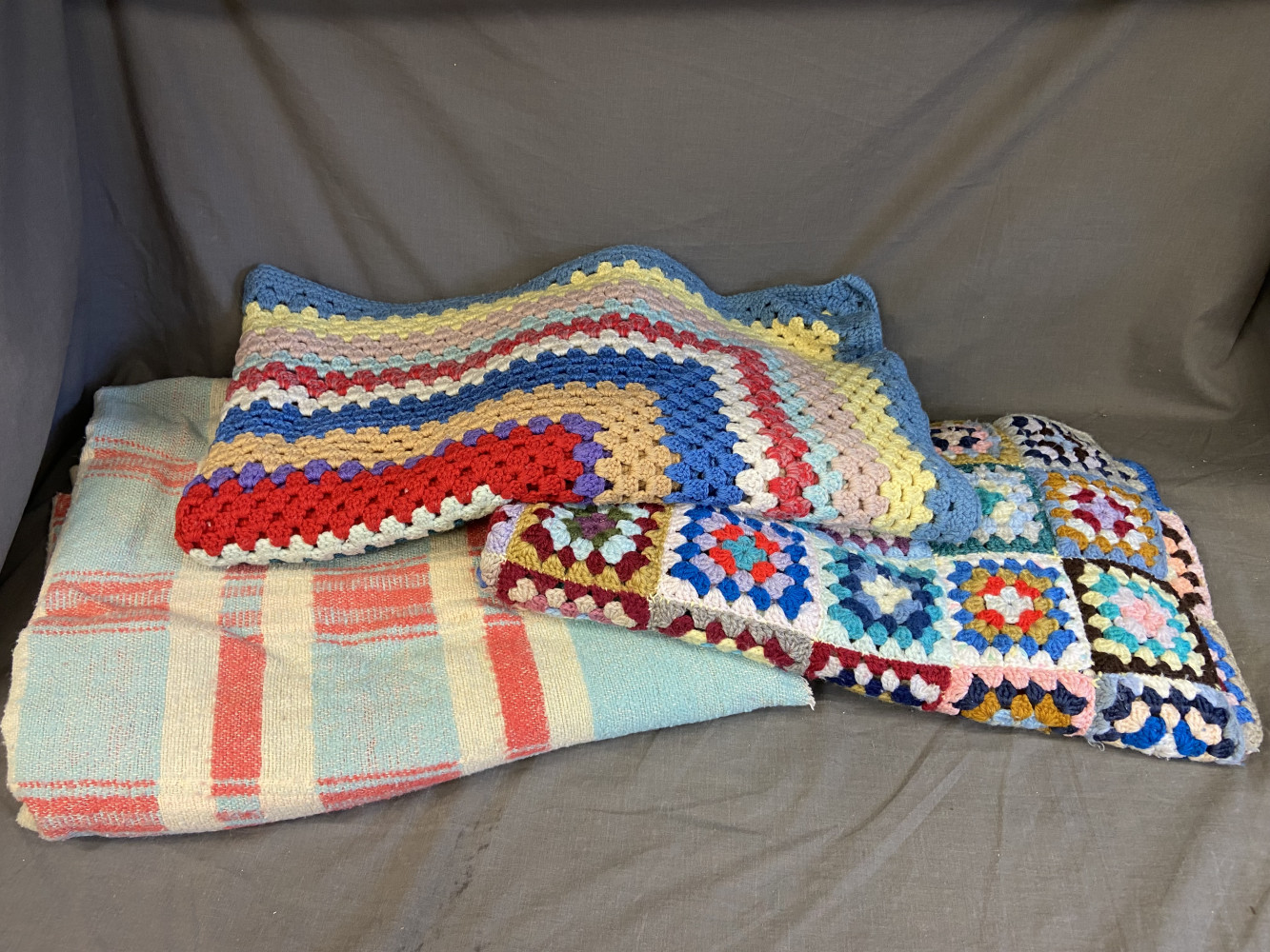 3 vintage blankets