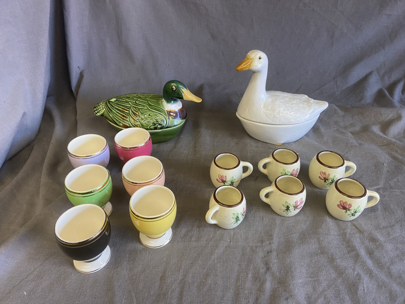 Collectable Ducks, egg cups and miniature mugs