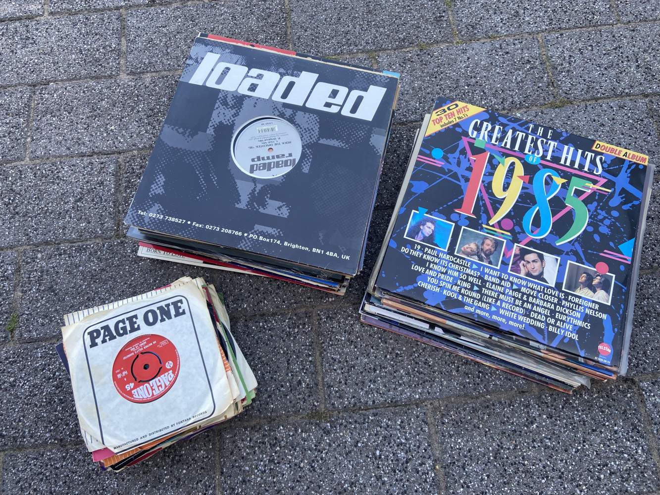 Box of 12 inch and 7 inch records